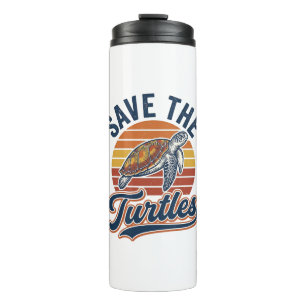 Bouteilles Isothermes Sauver les tortues Design de T-Shirt de Tortue de 