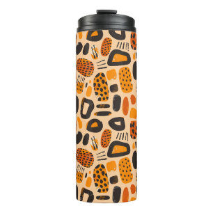 Bouteilles Isothermes "Savanna Pop : Vibes tribales en orange et noir"
