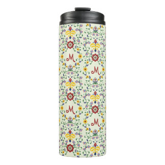 Bouteilles Isothermes Scandinavian Rosemaling Monogram Pattern Nordic