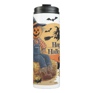 Bouteilles Isothermes Scarecrow Citrouille Halloween Vibes rustiques Art