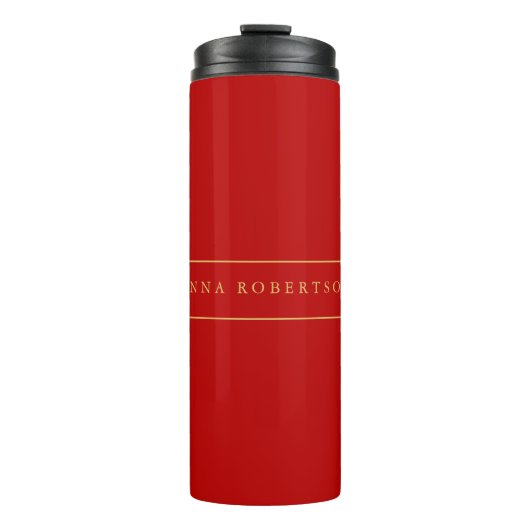 Bouteilles Isothermes Scarlet Red Gold Colonnes Ajouter un nom Script (Devant)