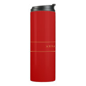Bouteilles Isothermes Scarlet Red Gold Colonnes Ajouter un nom Script (Tourné sur la gauche)