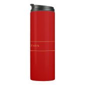 Bouteilles Isothermes Scarlet Red Gold Colonnes Ajouter un nom Script (Tourné sur la droite)