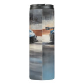 Bouteilles Isothermes Scène dynamique de course urbaine bleue (Dos)