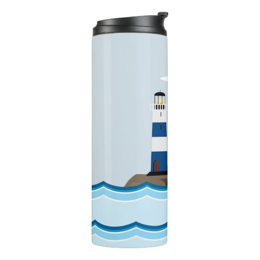 Bouteilles Isothermes Scene nautical with Lighthouse and Sailboat (Tourné sur la gauche)
