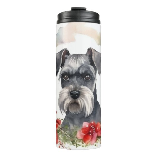 Bouteilles Isothermes Schnauzer Christmas Wreath Festive Pup (Devant)