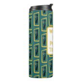 Bouteilles Isothermes Schrödinger's Cat Mid Century bleu foncé moderne (Tourné sur la gauche)