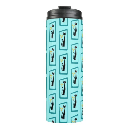 Bouteilles Isothermes Schrödinger's Cat Mid Century Moderne bleu pâle (Devant)