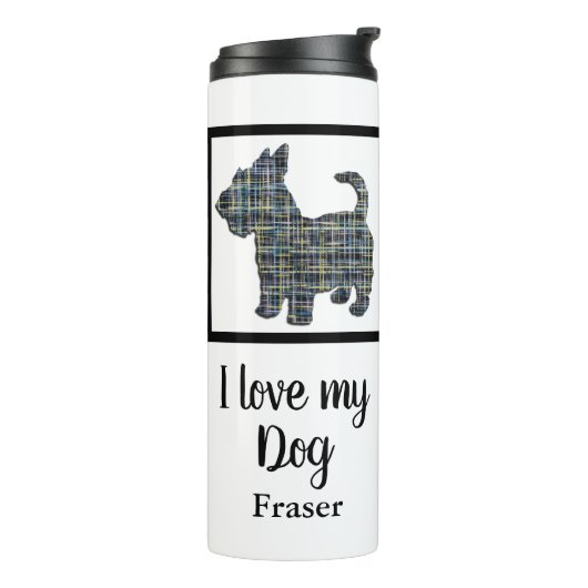 Bouteilles Isothermes Scottish Terrier / Scottie Dog Y&B Grid Silhouette (Tourné sur la gauche)