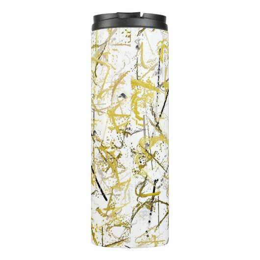 Bouteilles Isothermes Scribbles Abstraits - moutarde et Brown (Dos)