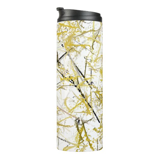 Bouteilles Isothermes Scribbles Abstraits - moutarde et Brown (Tourné sur la droite)