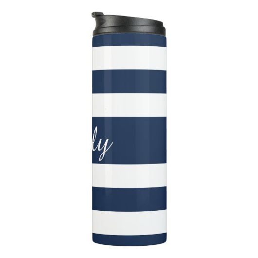 Bouteilles Isothermes Script de bandes bleues modernes (Tourné sur la droite)