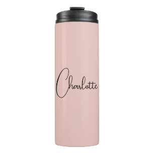 Bouteilles Isothermes Script de calligraphie minimaliste Nom Rose Or