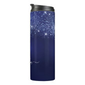 Bouteilles Isothermes Script de nom de parties scintillant bleue (Tourné sur la droite)