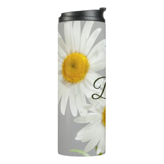 Bouteilles Isothermes Script "Mariée" sur marguerites blanches et jaunes (Tourné sur la gauche)