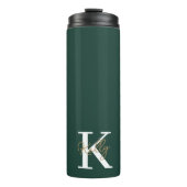 Bouteilles Isothermes Script moderne Emerald Green Monogram (Devant)