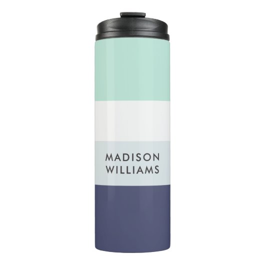 Bouteilles Isothermes Script Monogramme Colorblock Rayure Horizontale Th (Devant)