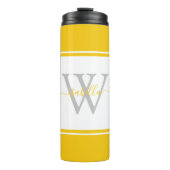 Bouteilles Isothermes Script Monogramme moderne Jaune (Devant)