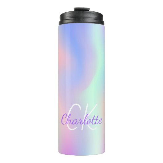 Bouteilles Isothermes Script monographique en violet rose arc-en-ciel (Devant)