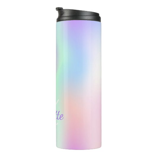 Bouteilles Isothermes Script monographique en violet rose arc-en-ciel (Tourné sur la droite)