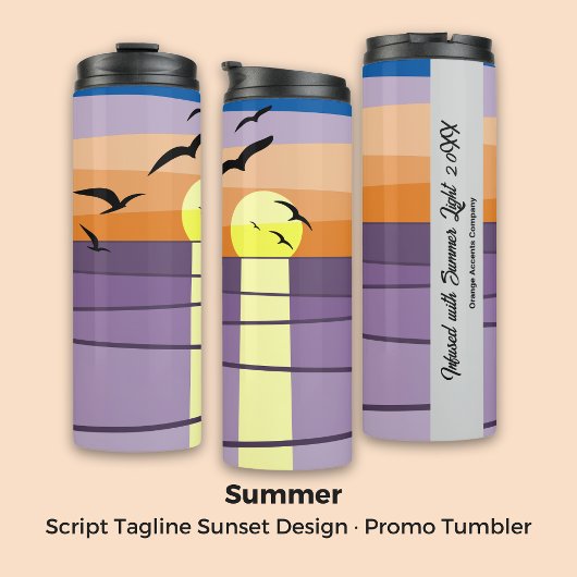 Bouteilles Isothermes Script Tagline Sunset Design ・ Promo personnalisée