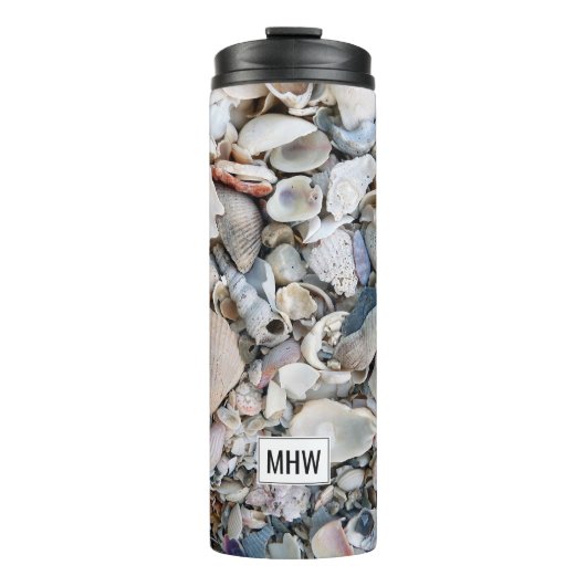 Bouteilles Isothermes Sea Shells monogramme personnalisé tumbler (Devant)