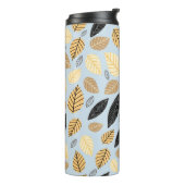 Bouteilles Isothermes Seamless pattern of autumn leaves on a blue backgr (Tourné sur la gauche)