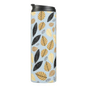 Bouteilles Isothermes Seamless pattern of autumn leaves on a blue backgr (Tourné sur la droite)
