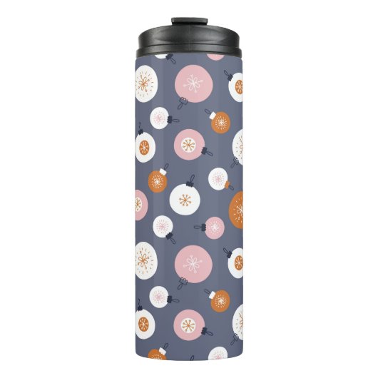 Bouteilles Isothermes Seamless pattern with Christmas balls on a dark ba (Devant)