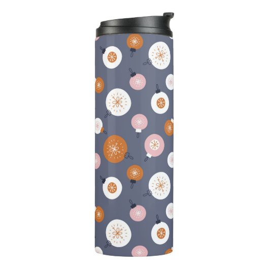 Bouteilles Isothermes Seamless pattern with Christmas balls on a dark ba (Tourné sur la gauche)