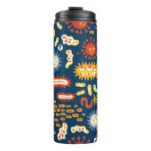 Bouteilles Isothermes Seamless pattern with different kinds of microorga (Devant)