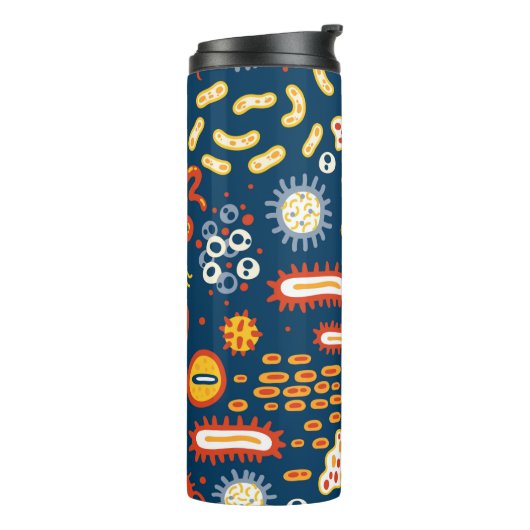 Bouteilles Isothermes Seamless pattern with different kinds of microorga (Tourné sur la gauche)