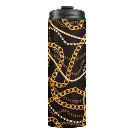 Bouteilles Isothermes Seamless pattern with golden chains. (Devant)
