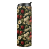 Bouteilles Isothermes Seamless Pattern with Red Fly Agaric and Flowers (Tourné sur la gauche)