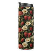 Bouteilles Isothermes Seamless Pattern with Red Fly Agaric and Flowers (Tourné sur la droite)