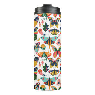 Bouteilles Isothermes Seamless, Tileable Wallpaper Pattern with Boho Sty