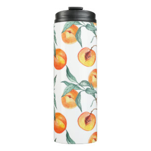 Bouteilles Isothermes Seamless watercolor pattern with peaches on a whit