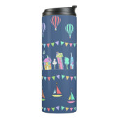 Bouteilles Isothermes Seaside Town Sail Boats and Bunting Pattern Blue (Tourné sur la gauche)