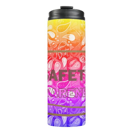 Bouteilles Isothermes Sensibilisation à la sécurité Texte rouge Jaune Sé (Devant)