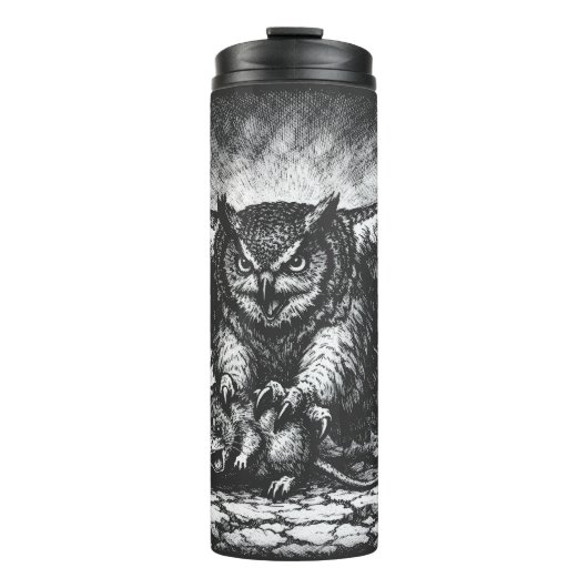 Bouteilles Isothermes Sentinelle Hibou ailé par BurnsInHell (Devant)