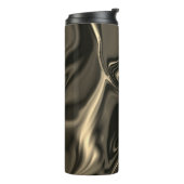 Bouteilles Isothermes Sépia métallique ondulé sur arrière - plan foncé (Tourné sur la gauche)