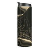 Bouteilles Isothermes Sépia métallique ondulé sur arrière - plan foncé (Tourné sur la droite)