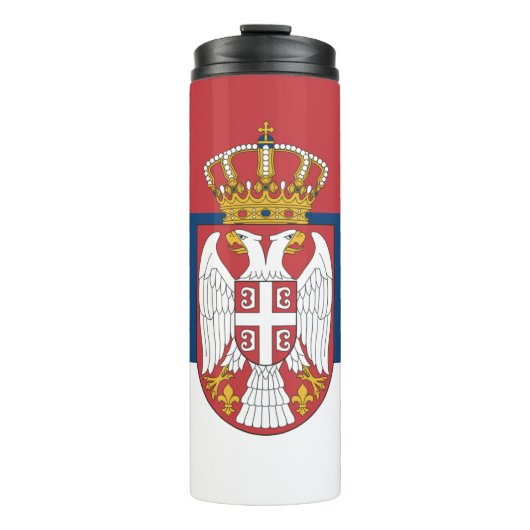 Bouteilles Isothermes Serbie Travel Mug, drapeau patriotique serbe (Devant)