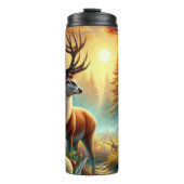 Bouteilles Isothermes Serene Deer au lever du soleil du printemps (Devant)