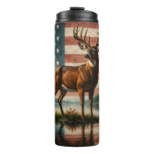 Bouteilles Isothermes Serene Deer avec drapeau patriotique (Devant)