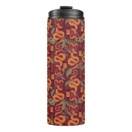Bouteilles Isothermes Serpent Luxe Motif - Le Lotus Blanc (Devant)