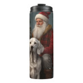 Bouteilles Isothermes Setter anglais avec Noël Festif du Père Noël (Devant)