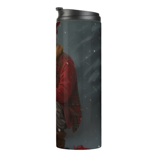 Bouteilles Isothermes Setter anglais avec Noël Festif du Père Noël (Tourné sur la droite)