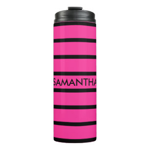 Bouteilles Isothermes SEULEMENT DES STRIPES DE COULEUR - rose + votre ba