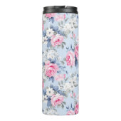 Bouteilles Isothermes Shabby chic rose roses fleurs blanches motif (Dos)